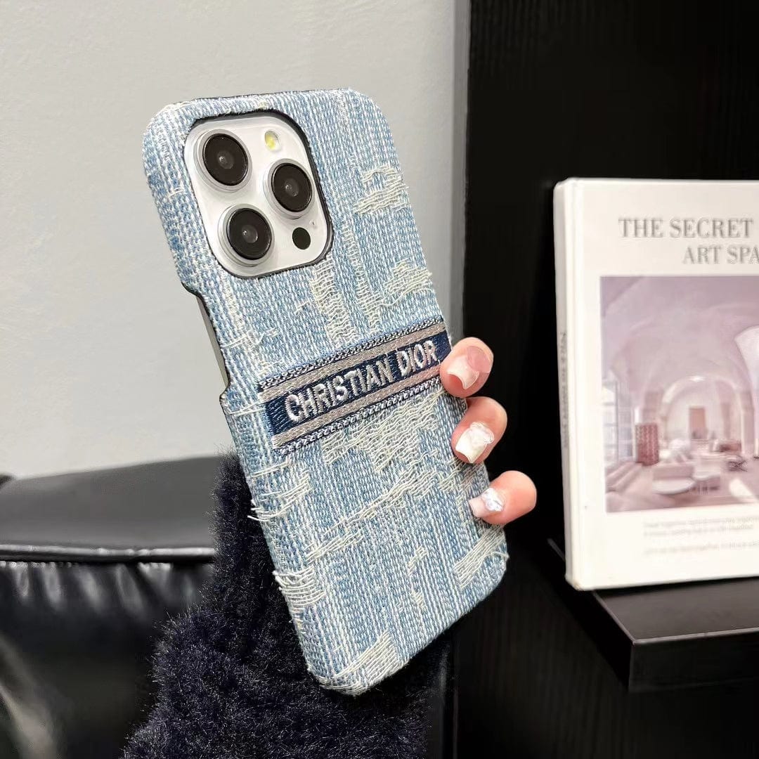 HypedEffects Christian Dior Denim-Inspired iPhone Case with Hand Strap
