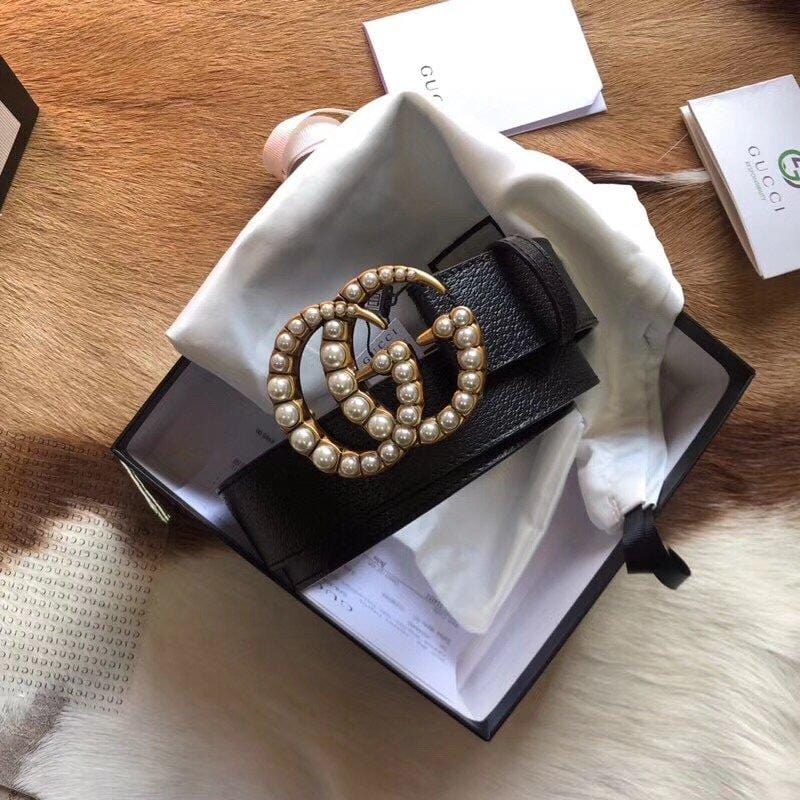 HypedEffects Classic Gucci Belt - Pearled Gucci Buckle