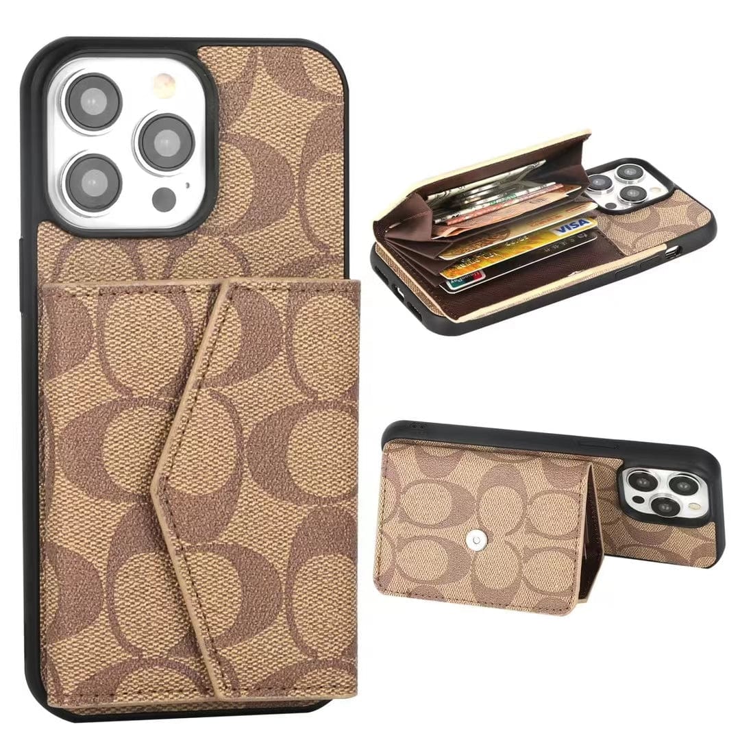 HypedEffects Coach Signature iPhone Case with Card Holder – Available for iPhone 11 to iPhone 16