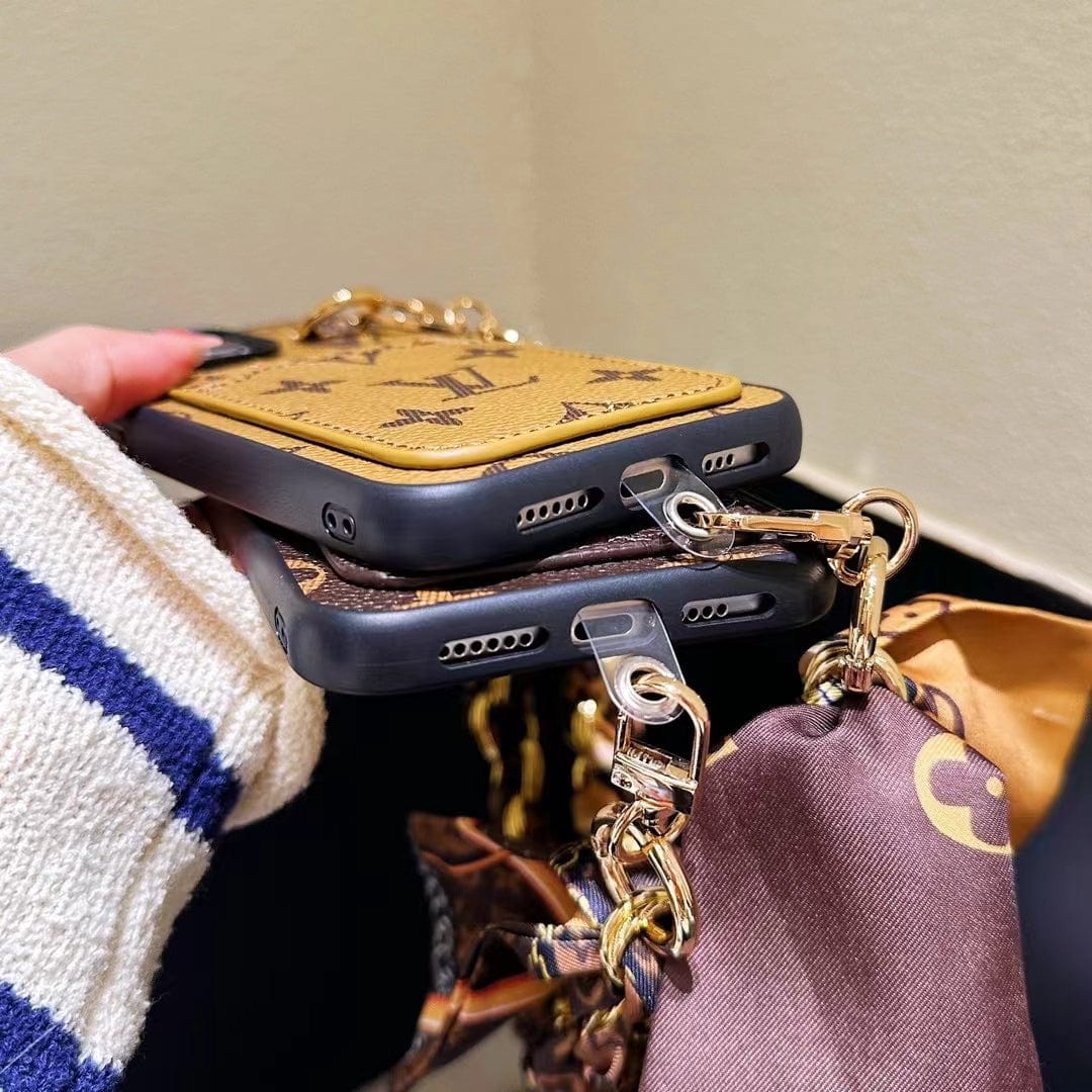 HypedEffects Elegant Louis Vuitton iPhone Case with Handle & Buit-in Card Holder