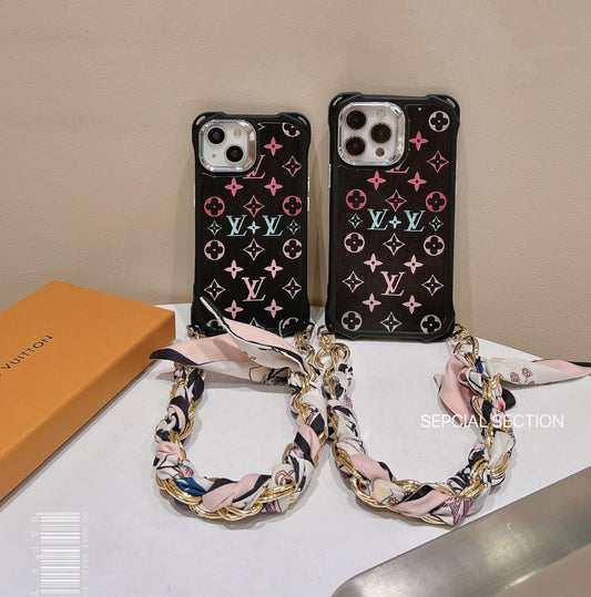 HypedEffects Stylish TPU Louis Vuitton iPhone Case with Elegant Handle